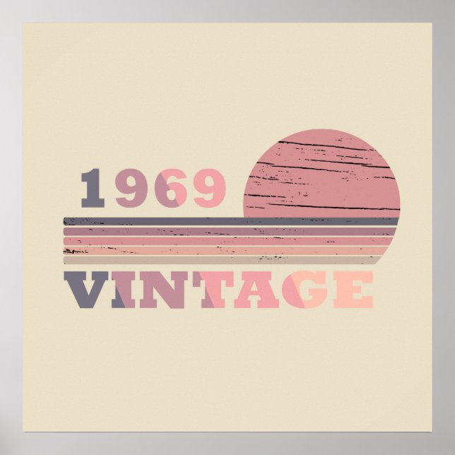 Född 1969 klassisk retrofirande poster (Framsidan)