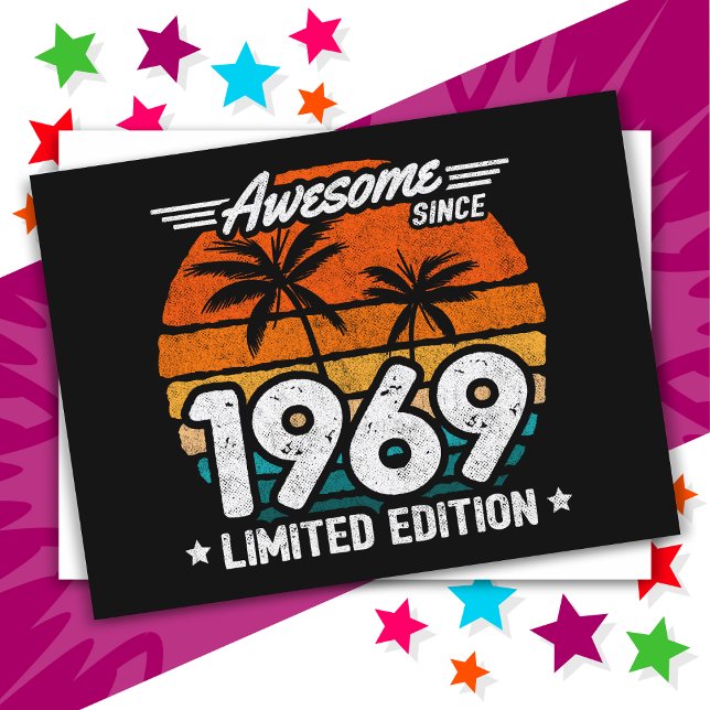 Född 1969 Limited Edition Retro Awesome Sedan 1969 Vykort (Skapare uppladdad)