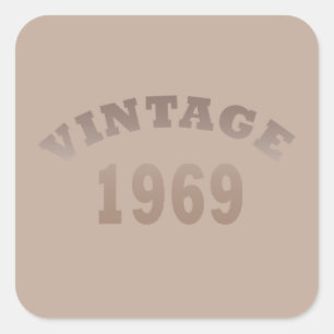 Född 1969 vintagens födelsedag fyrkantigt klistermärke