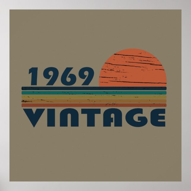 Född 1969 vintagens födelsedag poster (Framsidan)