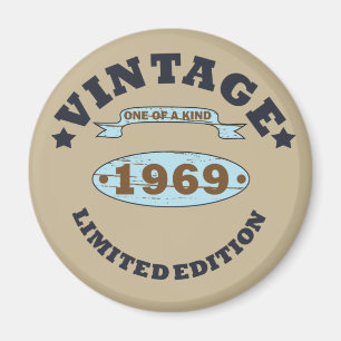 Född 1969 vintagens födelsedagspresent magnet