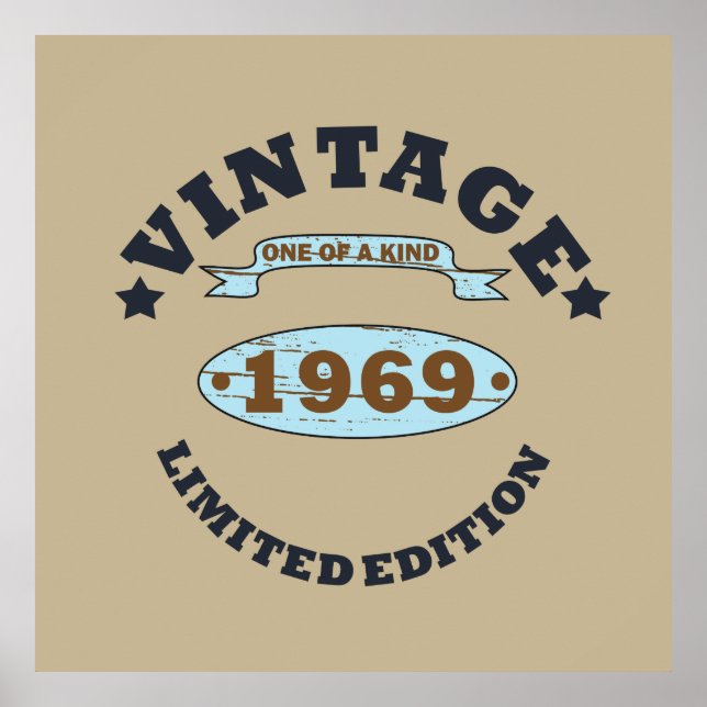 Född 1969 vintagens födelsedagspresent poster (Framsidan)