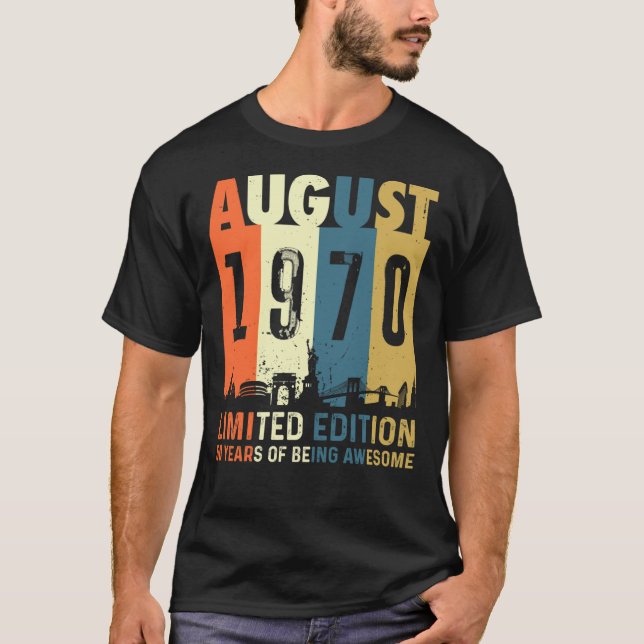 Född 1970 Begränsada utgåvan Birthday Gifts 50 T Shirt (Framsida)