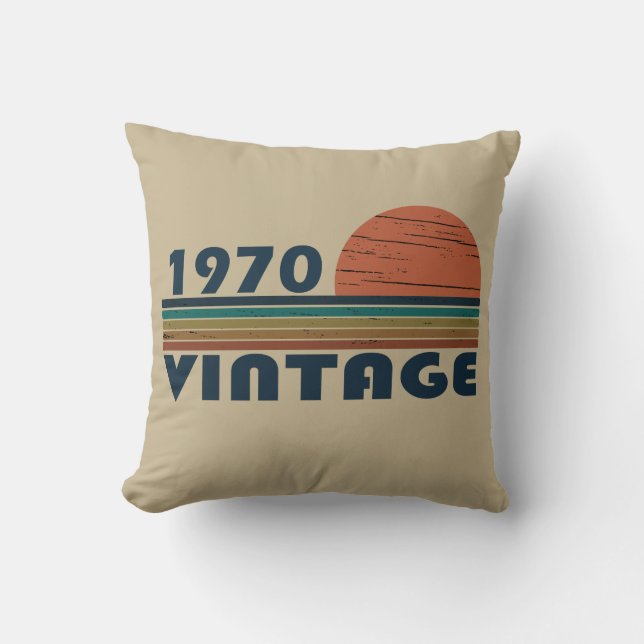 Född 1970 vintage födelsedagspresent kudde (Framsida)