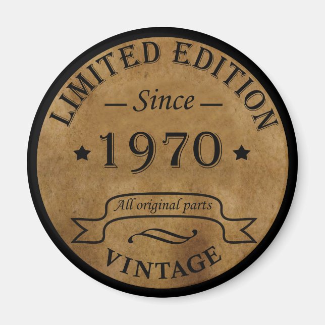 Född 1970 vintage magnet (Framsidan)