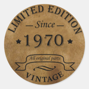 Född 1970 vintage runt klistermärke
