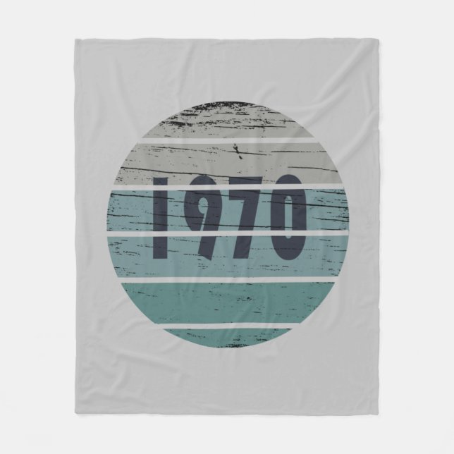 Född 1970 vintages födelsedagspresent fleecefilt (Framsidan)