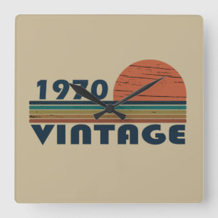 Född 1970 vintages födelsedagspresent fyrkantig klocka