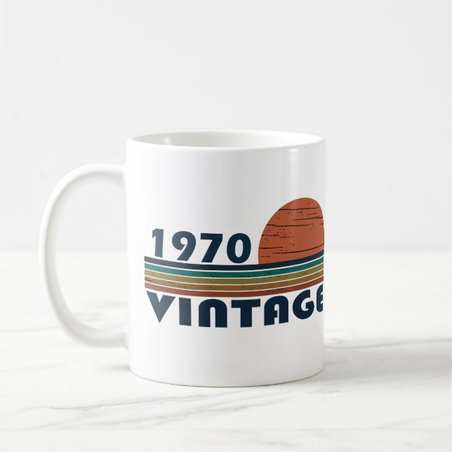 Född 1970 vintages födelsedagspresent kaffemugg (Vänster)