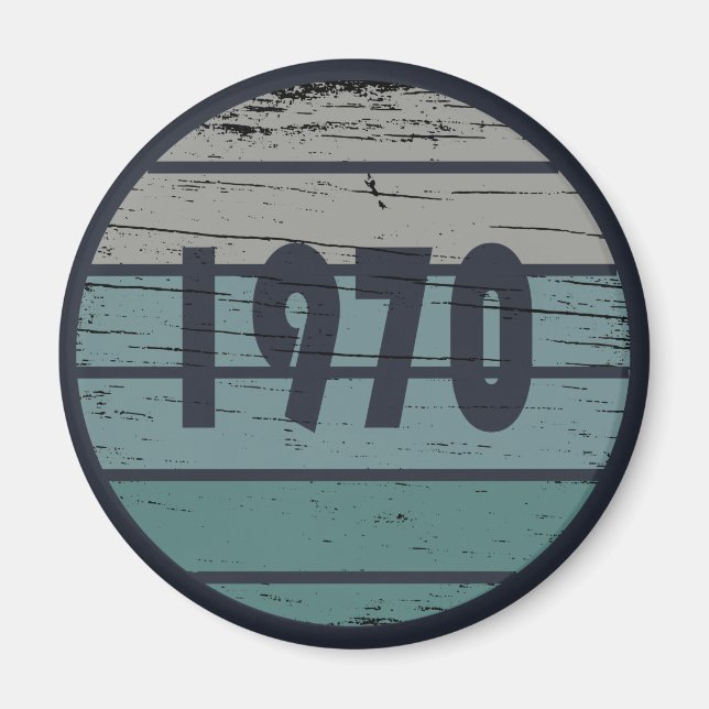 Född 1970 vintages födelsedagspresent magnet (Framsidan)