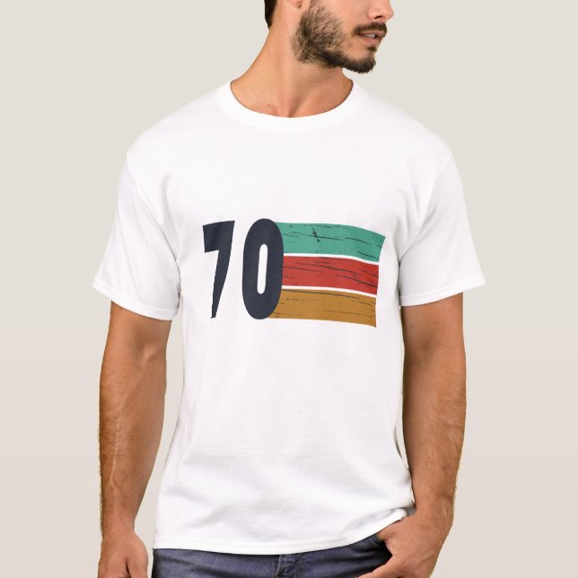 Född 1970 vintages födelsedagspresent t shirt (Framsida)