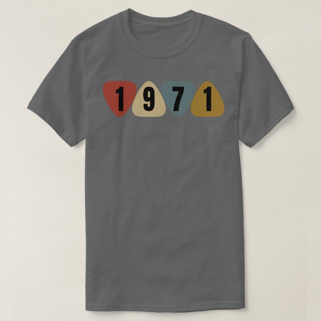 Född 1971 i Guitarist Gitarr Plektrum Music Birthd T Shirt (Design framsida)