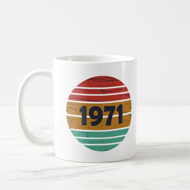 Född 1971 vintage födelsedagspresent kaffemugg (Vänster)