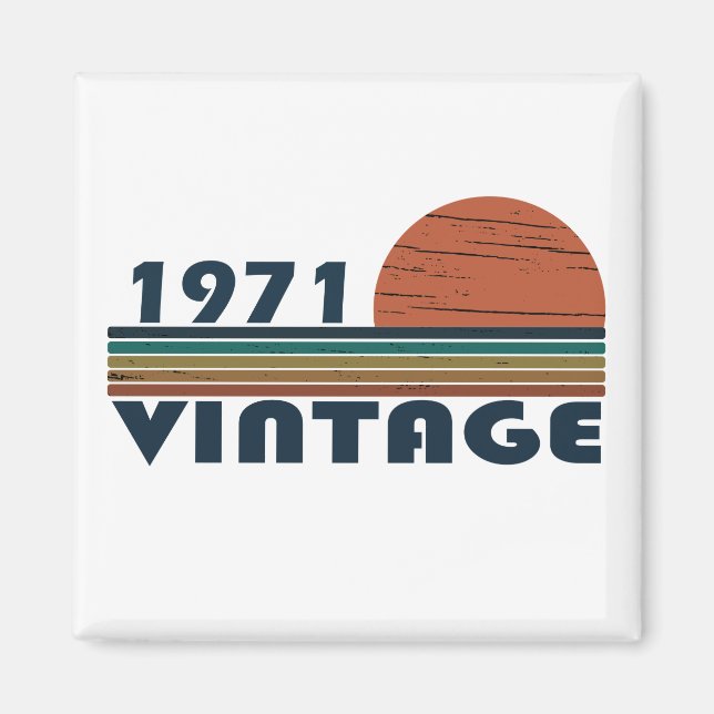 Född 1971 vintagens födelsedag magnet (Framsidan)