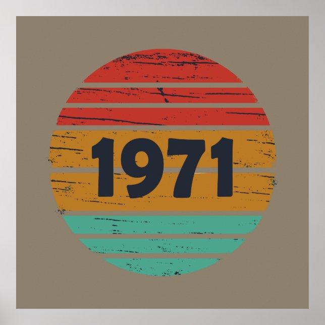 Född 1971 vintagens födelsedag poster (Framsidan)