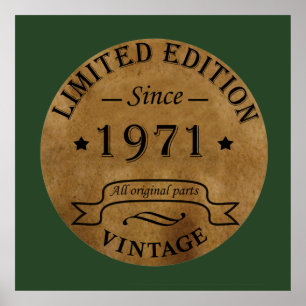 Född 1971 vintagens födelsedag poster