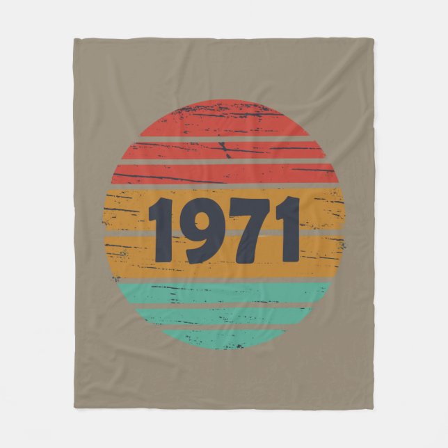 Född 1971 vintagens födelsedagspresent fleecefilt (Framsidan)