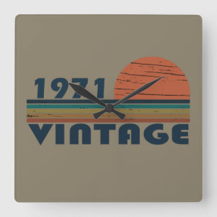 Född 1971 vintagens födelsedagspresent fyrkantig klocka
