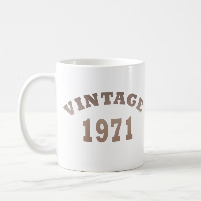 Född 1971 vintagens födelsedagspresent kaffemugg (Vänster)