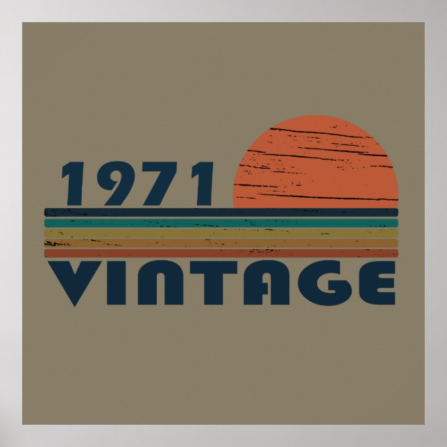 Född 1971 vintagens födelsedagspresent poster (Framsidan)