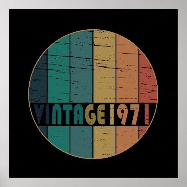 Född 1971 vintagens födelsedagspresent poster (Framsidan)