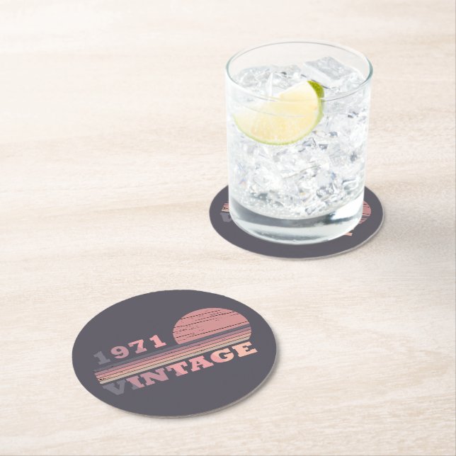 född 1971 vintagens födelsedagspresent underlägg papper rund (Insitu)