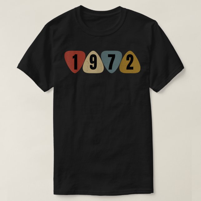 Född 1972 i Guitarist Gitarr Plektrum Music Birthd T Shirt (Design framsida)