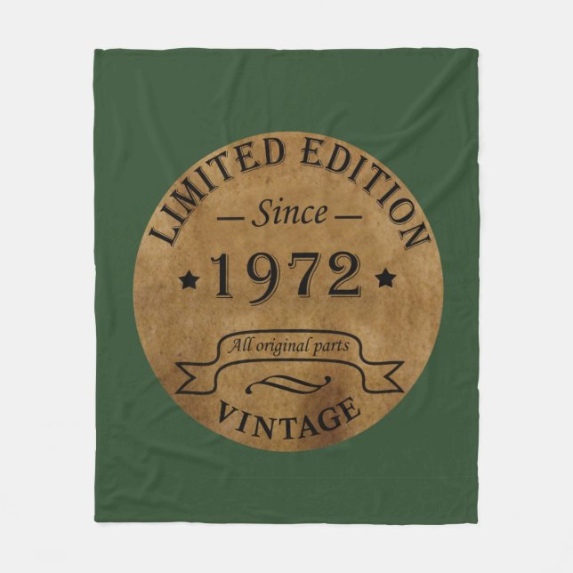 född 1972 på vintagen fleecefilt (Framsidan)