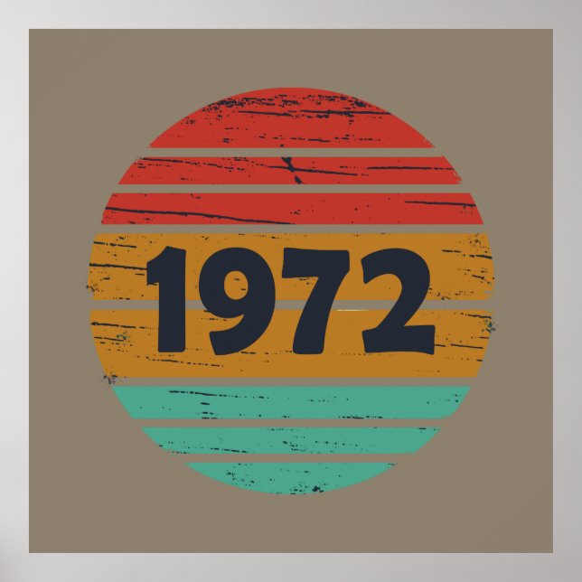 född 1972 på vintagen poster (Framsidan)