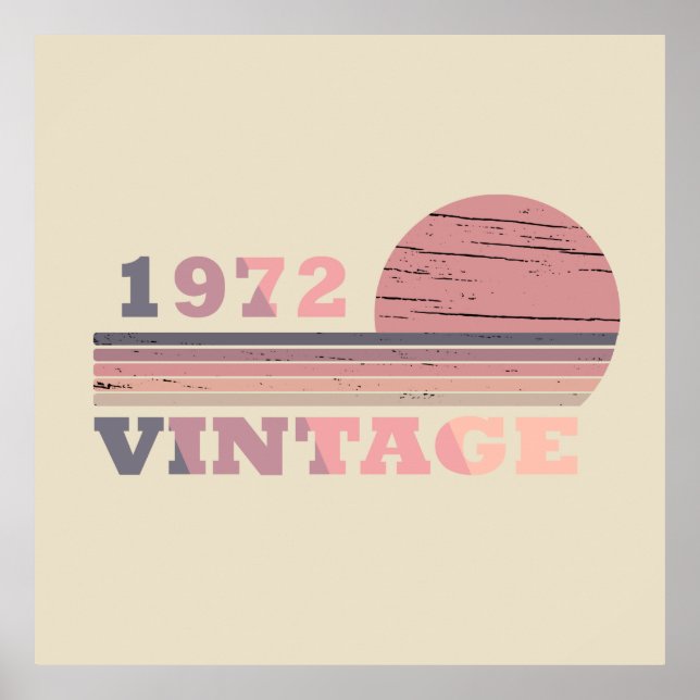 född 1972 på vintagen poster (Framsidan)