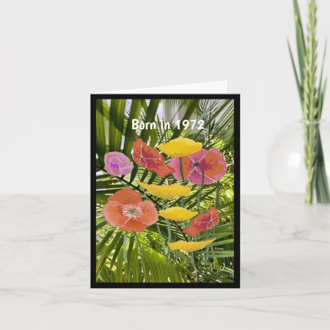 Född 1972 Roligt Facts Kort (Framsida)