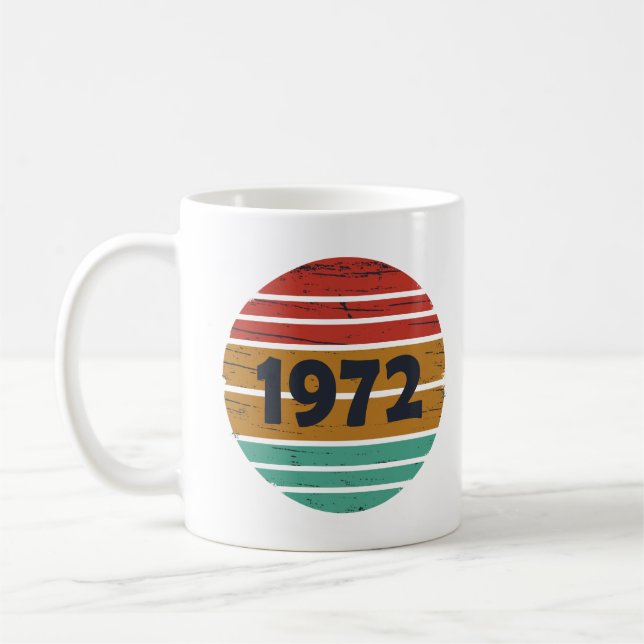 Född 1972 vintagens födelsedagspresent kaffemugg (Vänster)