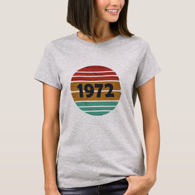 Född 1972 vintagens födelsedagspresent t shirt (Framsida)