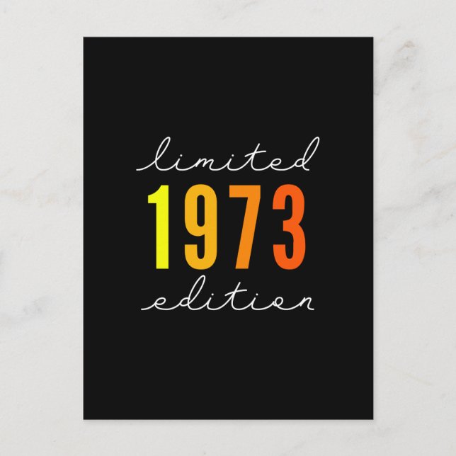 Född 1973 i födelsedagspresent vykort (Framsida)