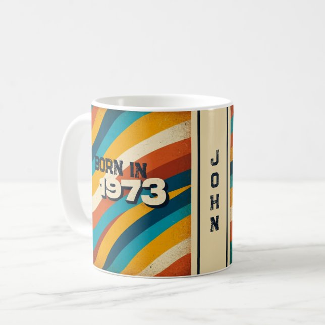 Född 1973 i Personlig mugg - 70-talet i Groovy Ran (Framsida vänster)