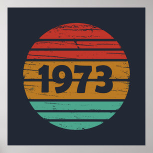 född 1973 vintage 50 år poster