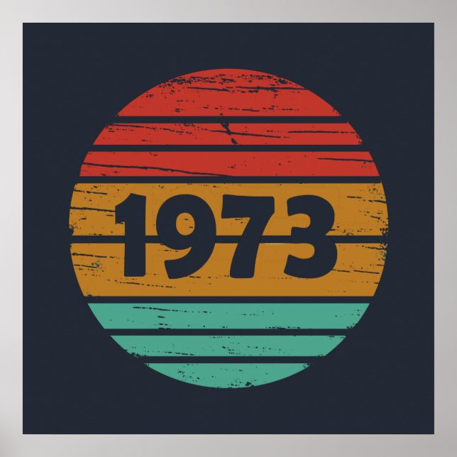 född 1973 vintage 50-årsdag poster (Framsidan)