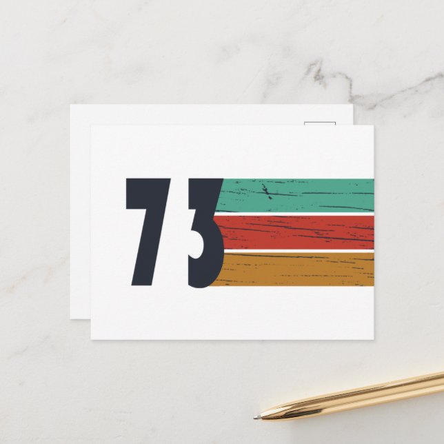 född 1973 vintage födelsedag helg vykort (Fram/Back In Situ)