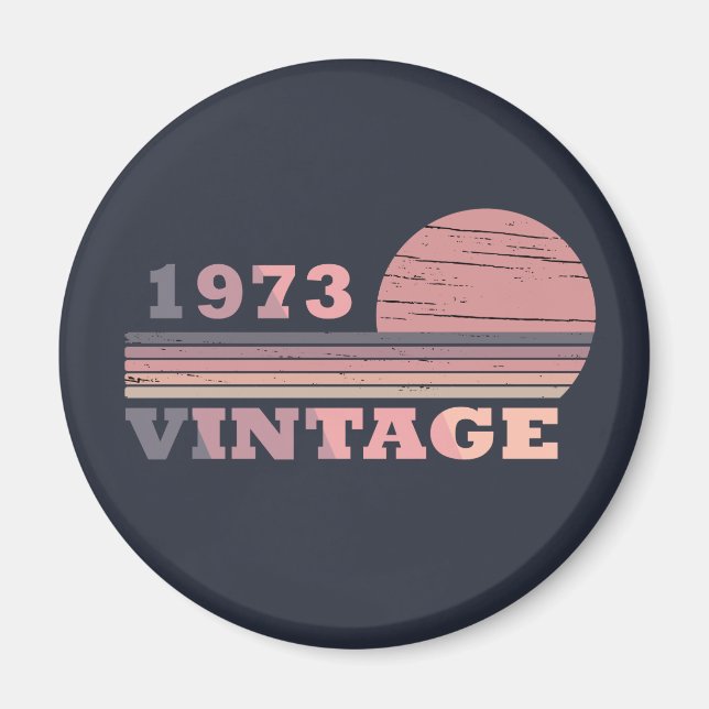 född 1973 vintagens födelsedagspresent magnet (Framsidan)