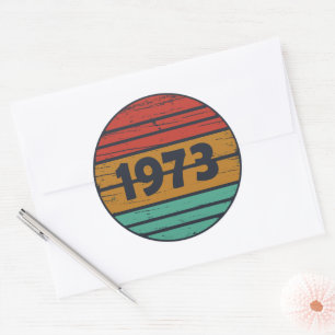 Född 1973 vintagens födelsedagspresent runt klistermärke