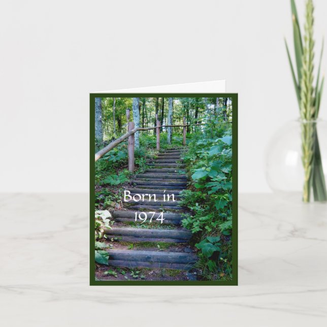 Född 1974 Roligt Facts Kort (Framsida)