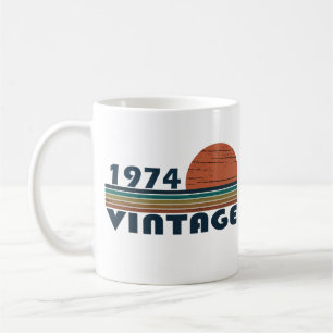 Född 1974 vintagens födelsedagspresent kaffemugg