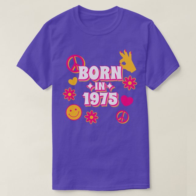 Född 1975, 70-årsjubileum t shirt (Design framsida)