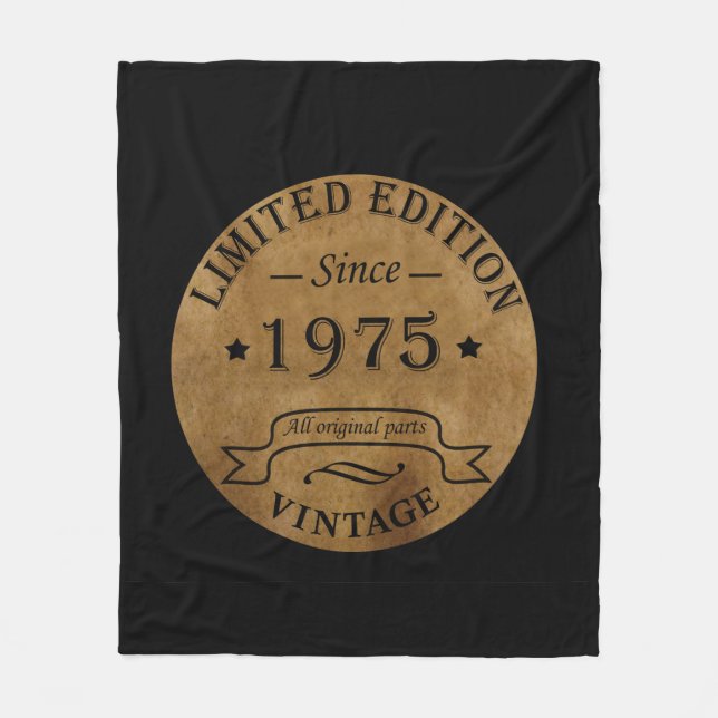 Född 1975 års födelsedagspresent fleecefilt (Framsidan)