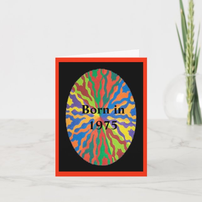 Född 1975 roligt om året helgkort (Framsida)