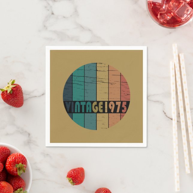 född 1975, vintage 50:e födelsedagsfesten pappersservett (Insitu)