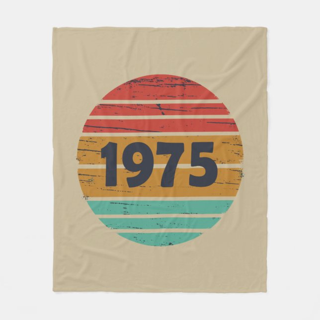 Född 1975 vintage 50 födelsedagspresent fleecefilt (Framsidan)