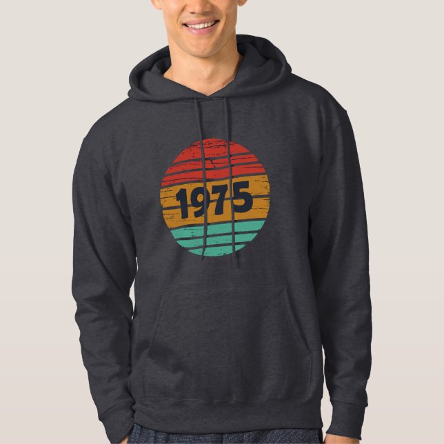 Född 1975 vintage 50 födelsedagspresent hoodie (Framsida)