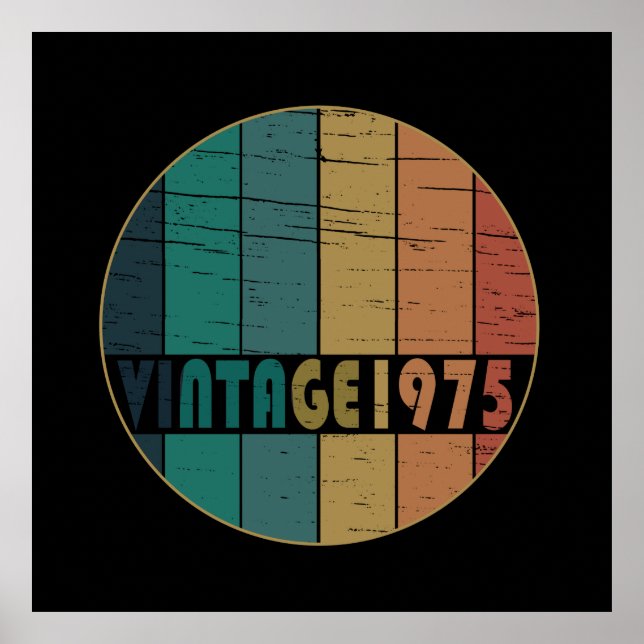 född 1975 vintage 50 födelsedagspresent poster (Framsidan)