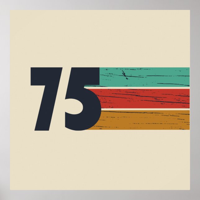 Född 1975 vintage 50 födelsedagspresent poster (Framsidan)